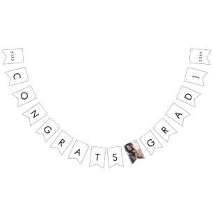 Chic Typography Photo Year Congrats Grad Bunting