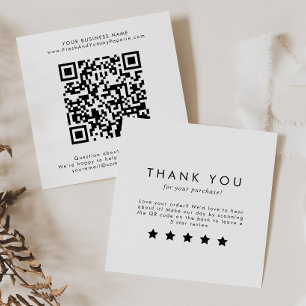 Chic Typography QR Code Leave A Review Square Business Card