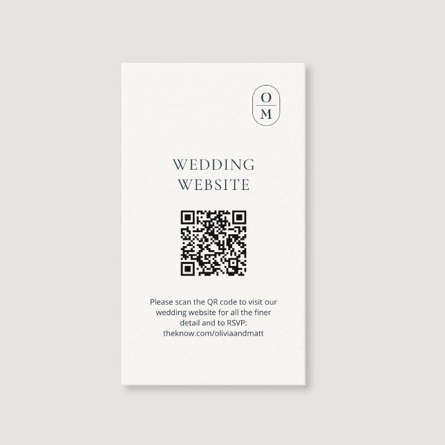 Chic Typography QR Wedding Website Enclosure Card (Creator Uploaded)