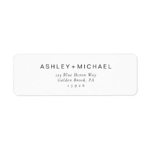 Chic Typography Return Address Label Black & White