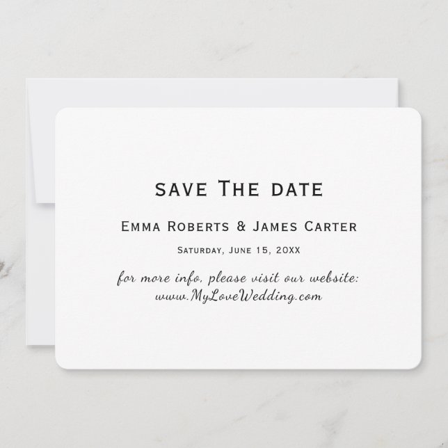 Chic Typography Save the Date Card (Front)