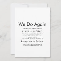 Chic Typography "We Do Again" Vow Renewal 