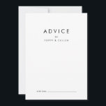 Chic Typography Wedding Advice Card<br><div class="desc">This chic typography wedding advice card is perfect for a modern wedding and can be used for any event. The simple design features classic minimalist black and white typography with a rustic boho feel. Customisable in any colour. Keep the design minimal and elegant, as is, or personalise it by adding...</div>
