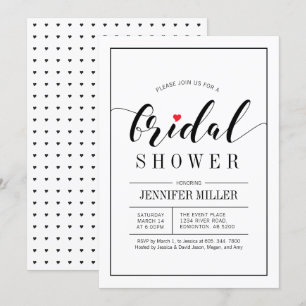 Chic Typography Wedding Bridal Shower Invitations