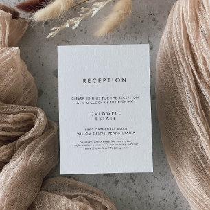 Chic Typography Wedding Reception Enclosure Card