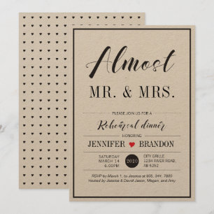 Chic Typography Wedding Rehearsal Dinner Card