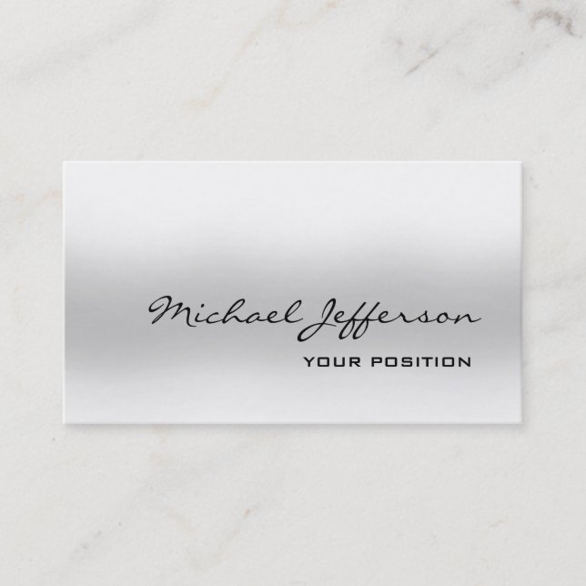 Chic Unique Grey Trendy Personal Business Card (Front)
