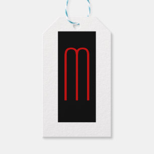 Chic Unique Monogram Black White Plain Simple Gift Tags