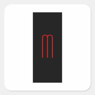 Chic Unique Monogram Black White Plain Simple Square Sticker