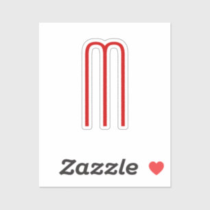 Chic Unique Monogram Red White Plain Simple