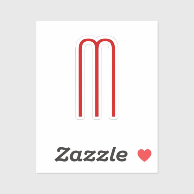 Chic Unique Monogram Red White Plain Simple (Sheet)