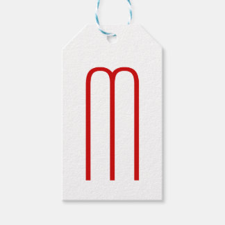 Chic Unique Monogram Red White Plain Simple Gift Tags