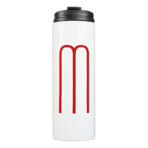 Chic Unique Monogram Red White Plain Simple Thermal Tumbler