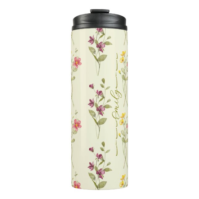 Chic & Unique: personalised flower design  Thermal Tumbler (Front)
