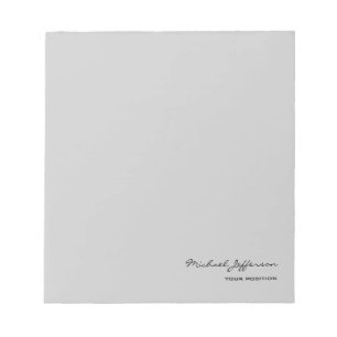 Chic Unique Script Calligraphy Name Grey  Notepad
