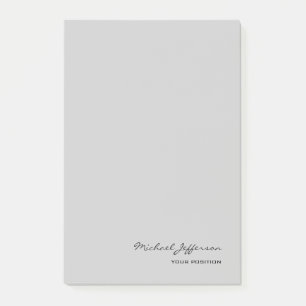 Chic Unique Script Calligraphy Name Grey  Post-it Notes