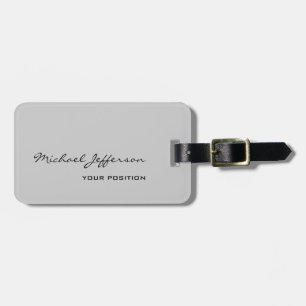Chic Unique Script Grey Business Card Luggage Tag