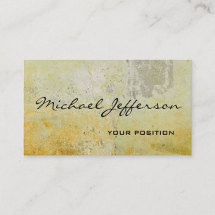 Chic Unique Yellow Grey Mortar Abstract Business Card