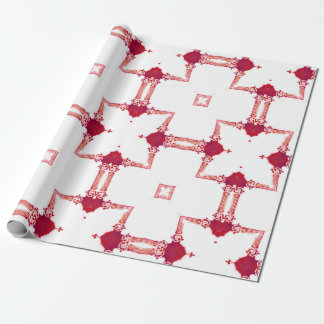 Chic Urban Magenta White Gold Designer Fretwork Wrapping Paper
