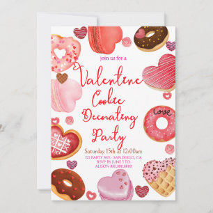 Chic Valentines Cookie Decorating Party Invitation