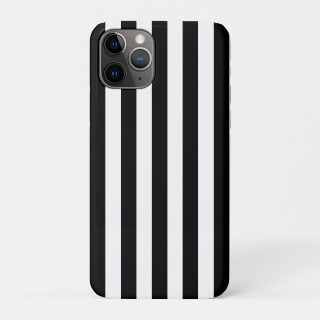 Chic Vertical Stripes Black & White Striped  Case-Mate iPhone Case (Back)
