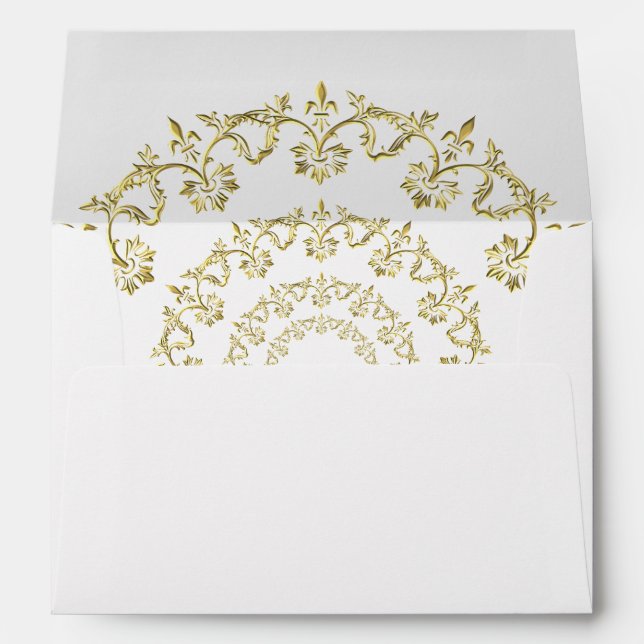 Chic Vibes Gold Wedding Envelope (Back (Bottom))