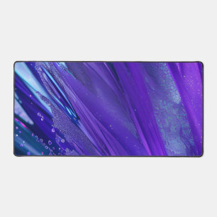 Chic Vibrant Purple Floral Abstract Modern Desk Mat