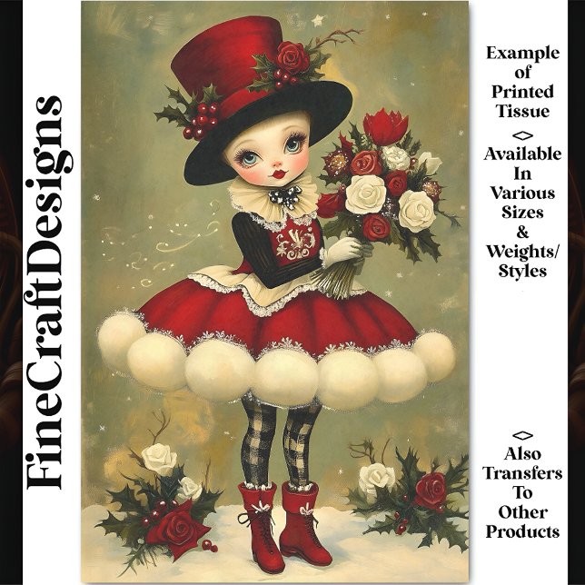 Chic Victorian Girl Bouquet Flowers BD2R Decoupage Tissue Paper (Creator Uploaded)