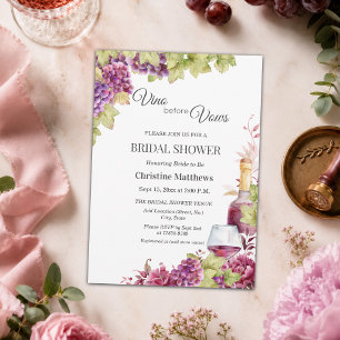 Chic Vino before Vows Bridal Shower Invitation