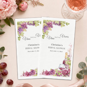 Chic Vino before Vows Bridal Shower Napkin