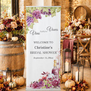 Chic Vino before Vows Bridal Shower Welcome Retractable Banner