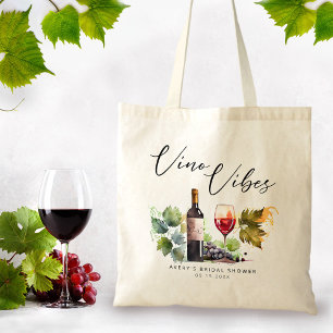 Chic Vino Vibes Watercolor Vineyard Tote Bag