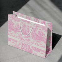 Chic Vintage Baby Pink Toile De Jouy Design