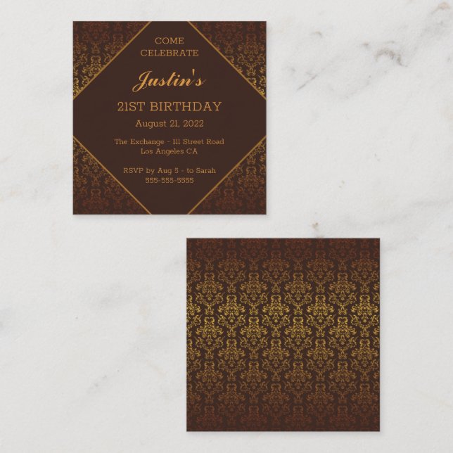Chic Vintage Birthday Enclosure Card (Front/Back)