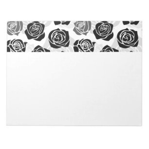 Chic Vintage black and white roses Notepad