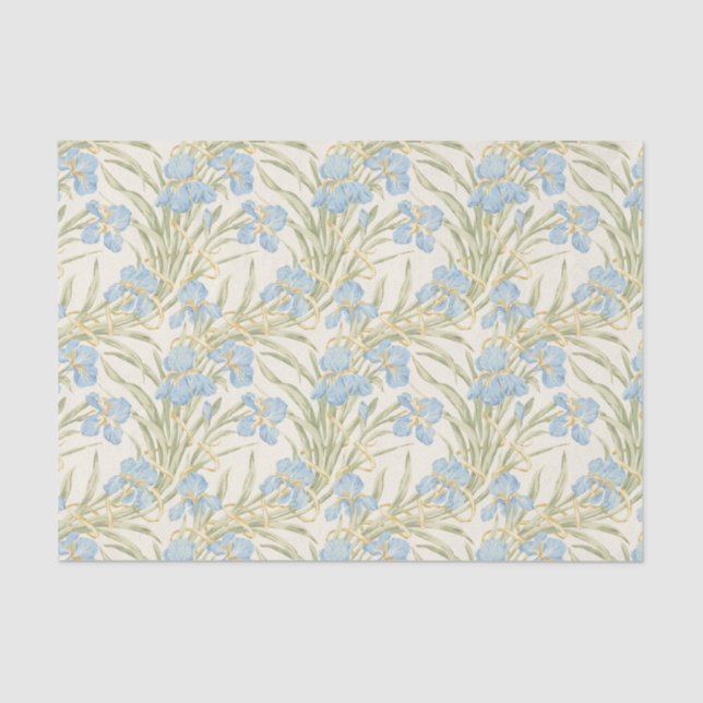 Chic Vintage Blue Iris Tissue Paper (Front)