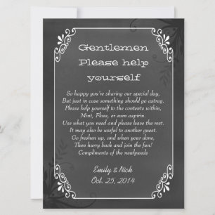 Chic Vintage Chalkboard Look Wedding Basket Sign