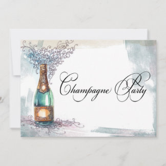 Chic Vintage Champagne Party Invitation