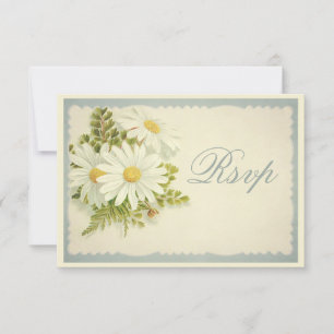 Chic Vintage Daisies RSVP Card