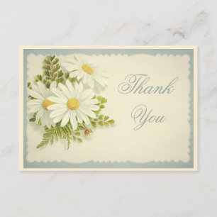 Chic Vintage Daisies Thank You Card