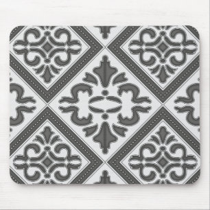 Chic Vintage design in pretty charcoal pattern Mouse Mat