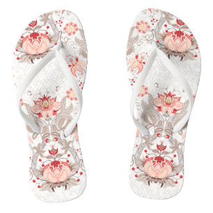 Chic Vintage Floral Pattern Woman Flip Flop