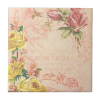 Chic Vintage Floral Tile