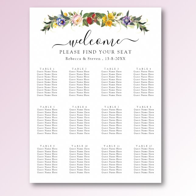 Chic Vintage Floral wedding seating chart (Creator Uploaded)