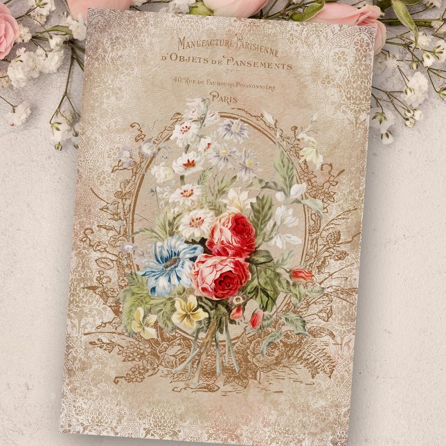 Chic Vintage French Rose Ephemera Decoupage Tissue Paper (Creator Uploaded)