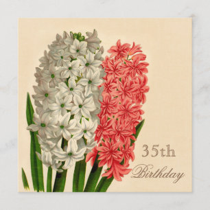 Chic Vintage Hyacinths 35th Birthday Invitation