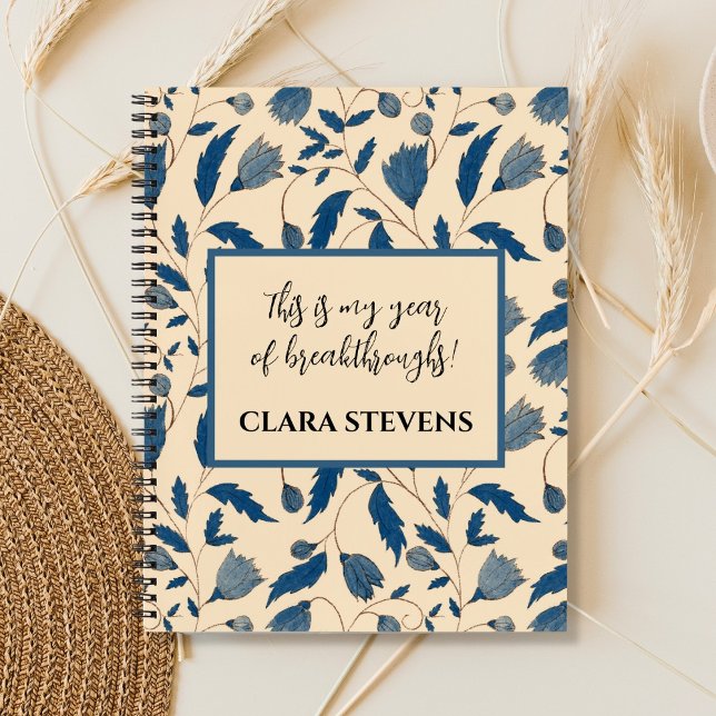 Chic Vintage Inspired Blue Floral Pattern  Notebook (Creator Uploaded)