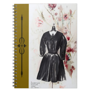 Chic Vintage LBD Little Black Dress Spiral Notebook