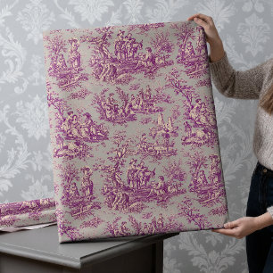Chic vintage pink grey toile de jouy printed wrapping paper