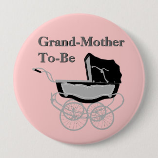 Chic Vintage Pram Grandmother's Baby Shower Button